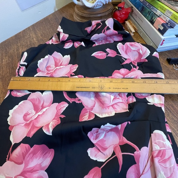 KAREN MILLEN Oriental Chinese Pink Floral Halter Top US 10 - Picture 10 of 12